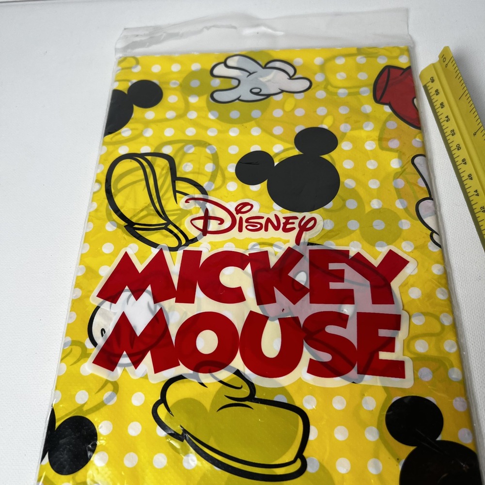 Disney Mickey Mouse Plastic Tablecloth Yellow Polka Dot Party Tablecover 78483